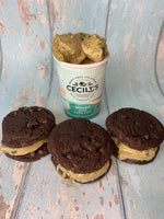 Cecily's Mint Choc Chip ice cream sandwich