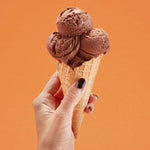 Chocolate orange vegan ice cream cone
